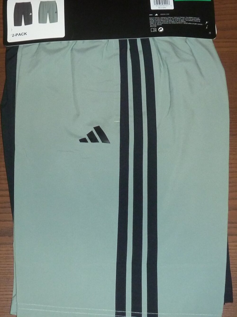 Adidas Youth 2-pack Pull-On Shorts Black /Green Size XL 18/20 New